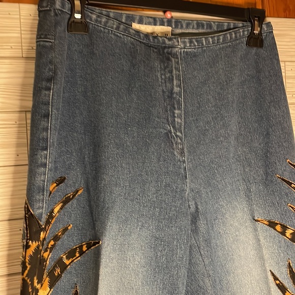 BASIX II high waisted denim jeans with embellishment on the legs size 8 - Picture 2 of 5